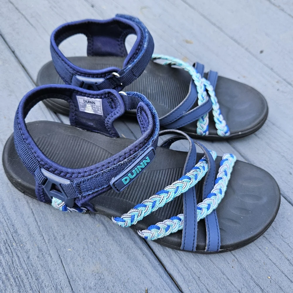 DUINN Hiking Sport Walk Sandal Adjustable Straps Blue Women's Size 8 US - 38 EU